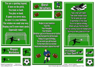 Football and Rugby Verse Toppers