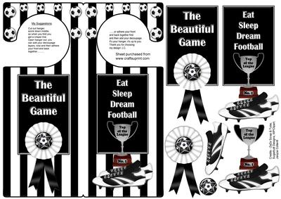 Black N White Football Door Hanger with Decoupage