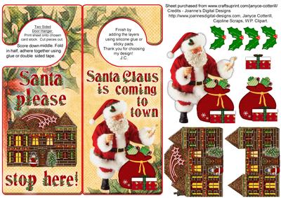 Santa Door Hanger with Decoupage