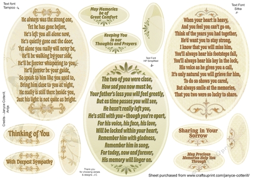 Three Male Sympathy Verse Toppers