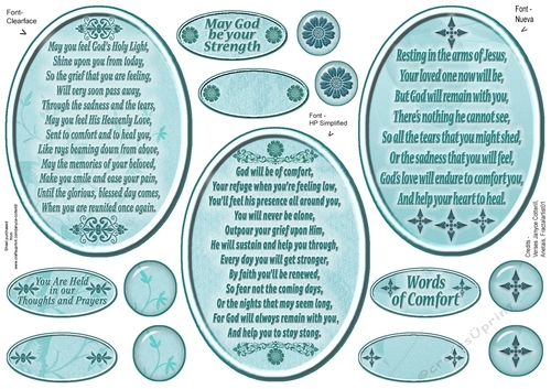 Three Christian Themed Sympathy Verse Toppers