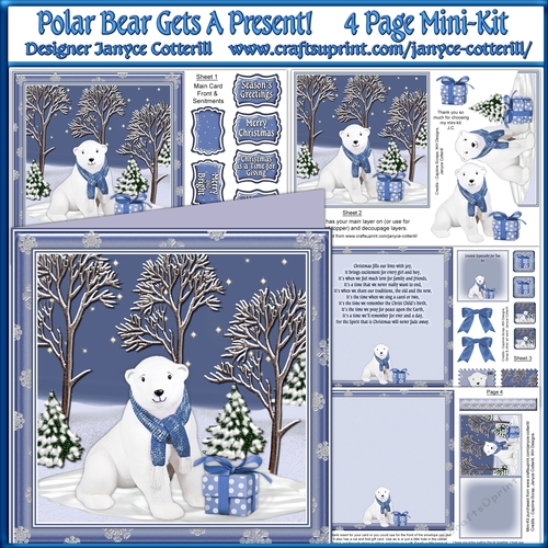 Polar Bear Gets A Present! 4 Page Mini-Kit