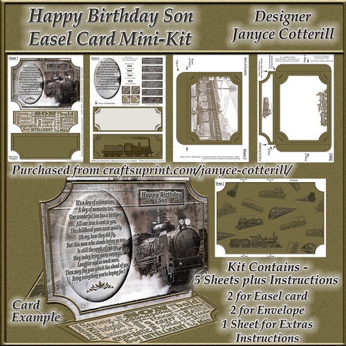 Happy Birthday Son, Easel Card Mini-Kit