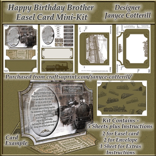 Happy Birthday Brother Easel Card Mini-Kit