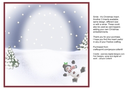 Smile - Its Christmas! 7.5 x7.5 (Approx) Insert for your own message or sentiments