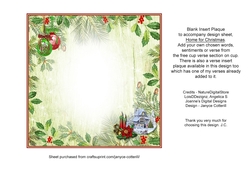 Home for Christmas Blank Insert