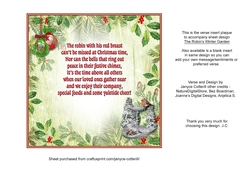 The Robins Winter Garden Verse Insert