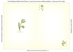 Floral Birthday Details 3 Insert