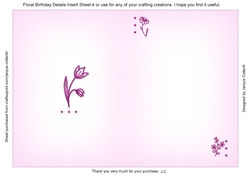 Floral Birthday Details 4 Insert