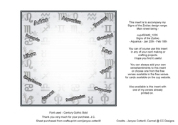 Signs of the Zodiac Insert 1