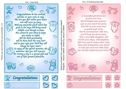 Two Verse Toppers/Inserts/Card Front for New Baby