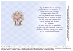 Floral Basket 3 Verse Insert Christian