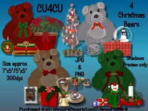 4 Christmas Bears Cu4cu