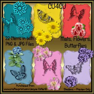 Mats, Flowers, Butterflies Cu4cu