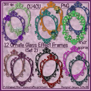 12 Ornate Glass Effect Frames Cu4cu Set 2