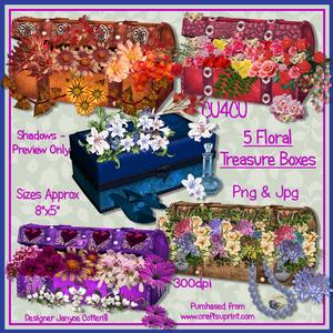 5 Floral Treasure Boxes Cu4cu