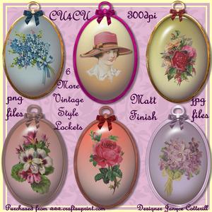 6 More Vintage Style Lockets Matt Finish Cu4cu