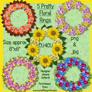 5 Pretty Floral Rings Cu4cu