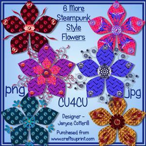 6 More Steampunk Style Flowers Cu4cu