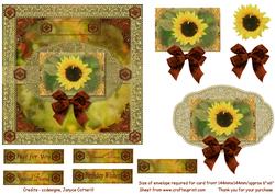 Painted Sunflower Quick Card