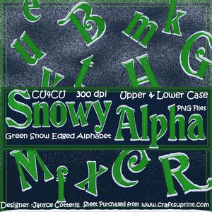 Green Snowy Alphabet, Lower & Upper Case