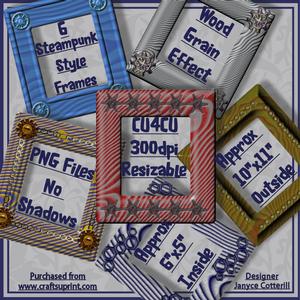 6 Steampunk Style Frames Cu4cu