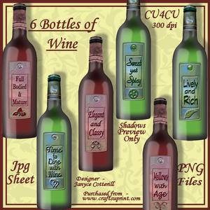 6 Bottles of Wine (png Files and Jpg Sheet) Cu4cu
