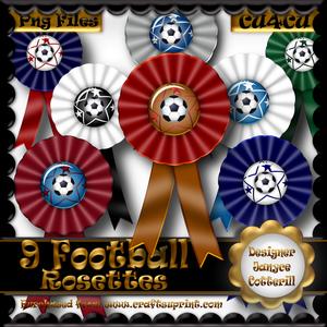 9 Football Rosettes Cu4cu