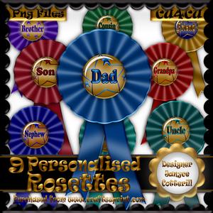 9 Personalised Rosettes Cu4cu