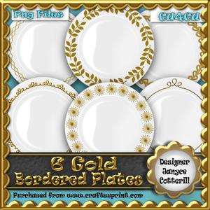 6 Gold Bordered Plates Cu4cu Designer Resource