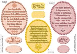 Three Friendship Birthday Verse Toppers (with Sentiments)