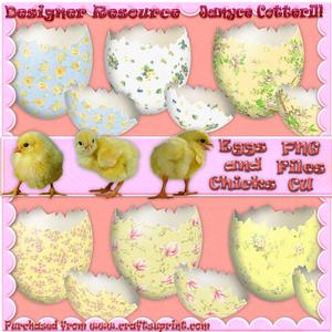 Easter Eggs and Chicks Cu