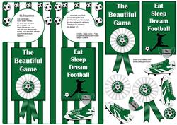 Green and White Football Door Hanger with Decoupage