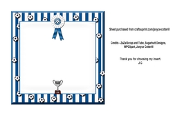 Blue n White Football Insert Plaque