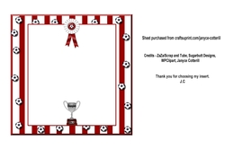 Red n White Football Insert Plaque