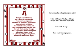 Red n White Football Verse Insert Plaque