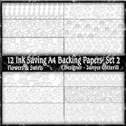 12 Ink Saving A4 Backing Papers Set 2