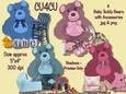 4 Baby Teddy Bears with Accessories Cu4cu
