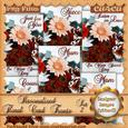6 Personalised Floral Card Fronts - Autumnal Tones - Set 2