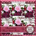 6 Personalised Floral Card Fronts - Pink Tones - Set 1