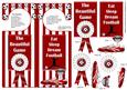 Red N White Football Door Hanger with Decoupage