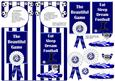 Blue N White 1 Football Door Hanger with Decoupage