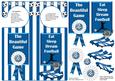 Blue N White 2 Football Door Hanger with Decoupage
