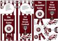Maroon and White Football Door Hanger with Decoupage