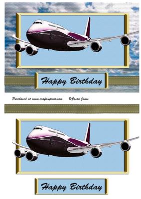 747 Jet Birthday Card Front.