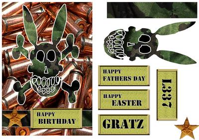 Cute Birthday Bunny Card Front