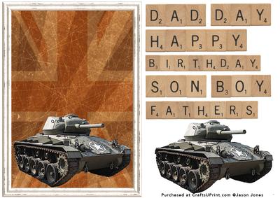 Ww2 M24 Tank on a Vintage Background