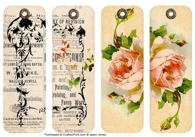 Butterflies and Flowers Vintage Bookmarks - Set Two