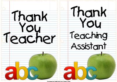 Thank You Teacher Lined Paper Toppers