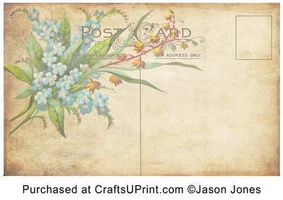Vintage Floral Postcard Background Paper